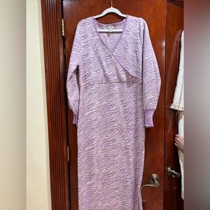 River Island Lavender Zebra Print Long Sleeve Dress
